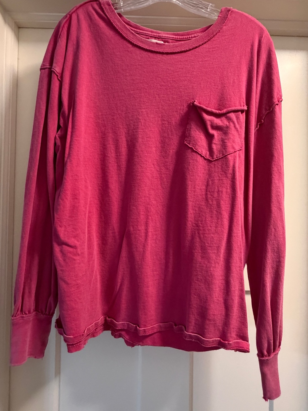 We The Free Vibrant Pink Long Sleeve Tee